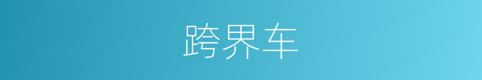 跨界车的同义词