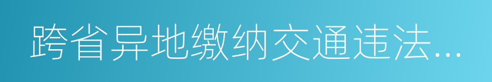 跨省异地缴纳交通违法罚款的同义词