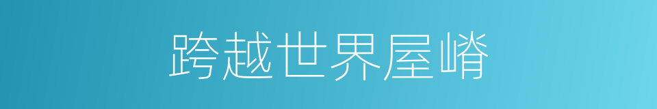跨越世界屋嵴的同义词