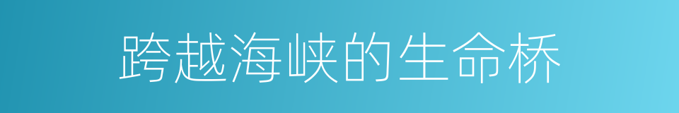 跨越海峡的生命桥的同义词
