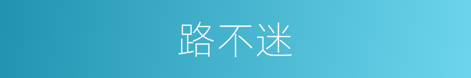 路不迷的同义词