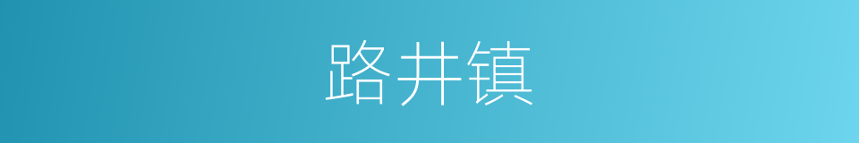 路井镇的同义词