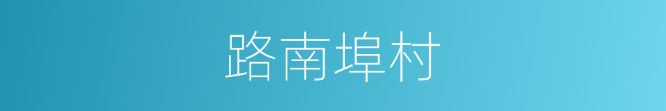 路南埠村的同义词
