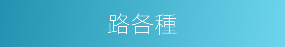 路各種的同義詞