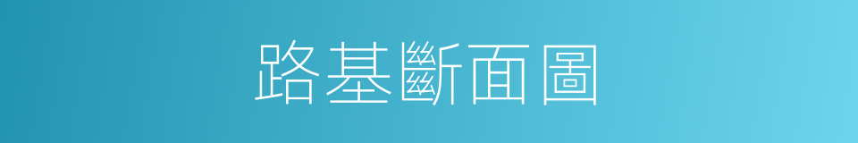 路基斷面圖的同義詞