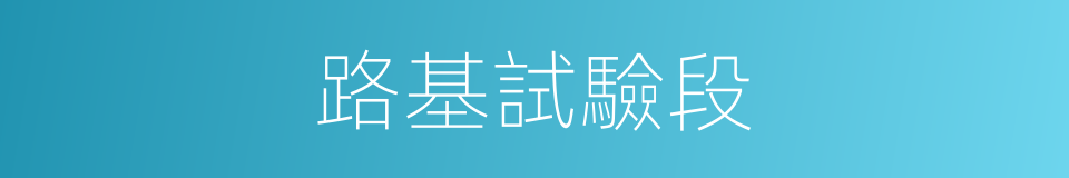 路基試驗段的同義詞