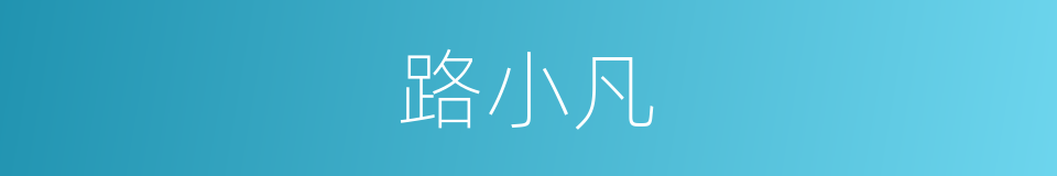 路小凡的同义词