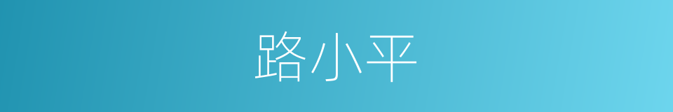 路小平的同义词