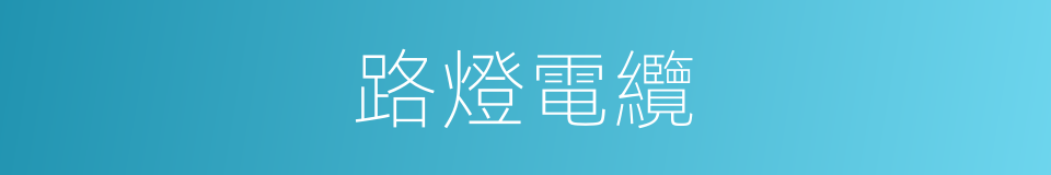 路燈電纜的意思