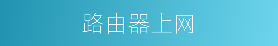 路由器上网的同义词