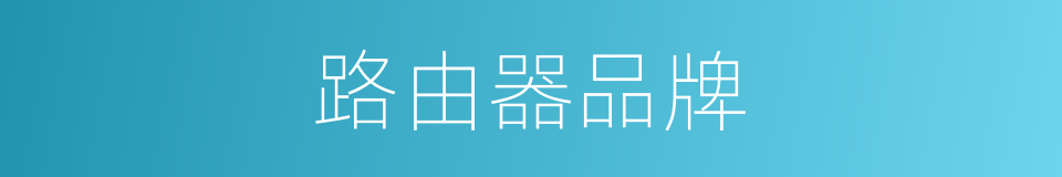 路由器品牌的同义词