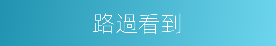 路過看到的同義詞