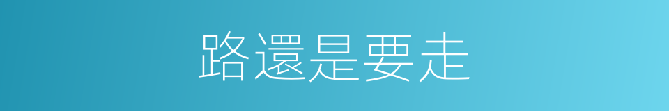 路還是要走的同義詞