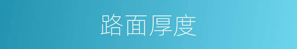 路面厚度的同义词