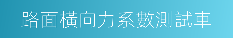 路面橫向力系數測試車的同義詞