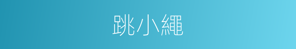 跳小繩的同義詞