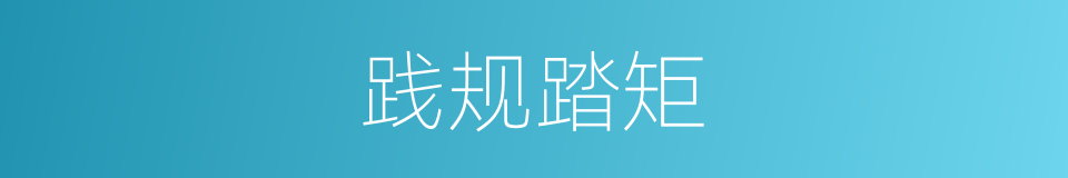 践规踏矩的意思
