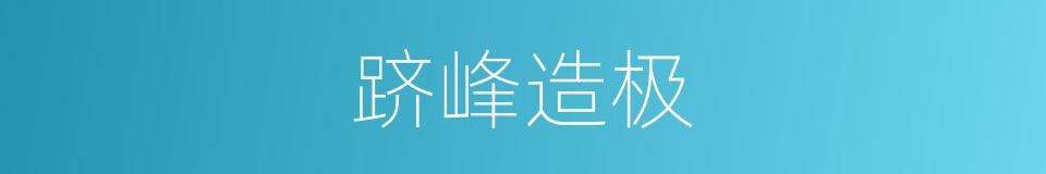跻峰造极的意思