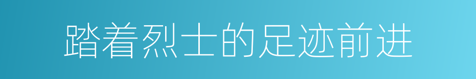 踏着烈士的足迹前进的同义词