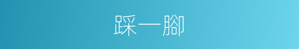 踩一腳的同義詞