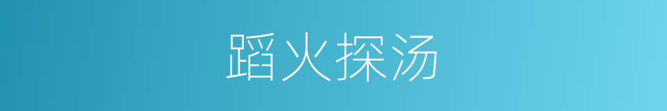 蹈火探汤的意思