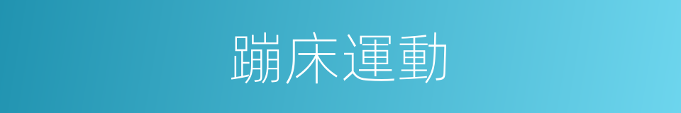蹦床運動的意思