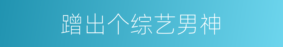 蹭出个综艺男神的同义词