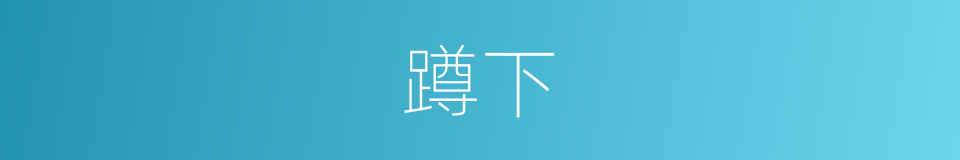 蹲下的意思