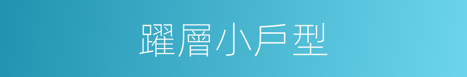 躍層小戶型的同義詞
