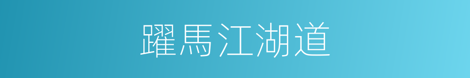 躍馬江湖道的同義詞