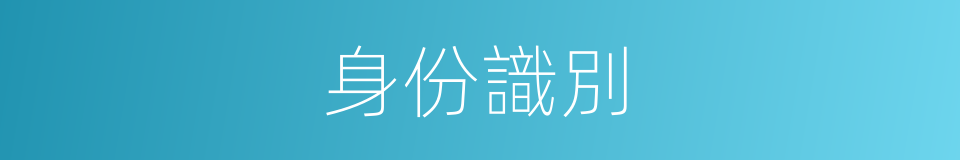 身份識別的同義詞