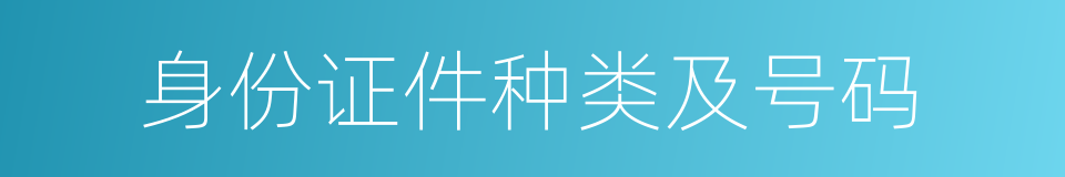 身份证件种类及号码的同义词