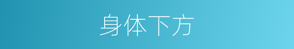 身体下方的同义词