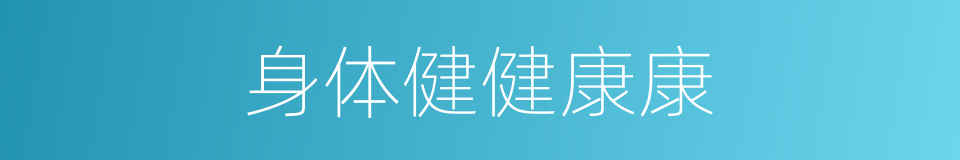 身体健健康康的同义词