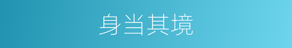 身当其境的意思