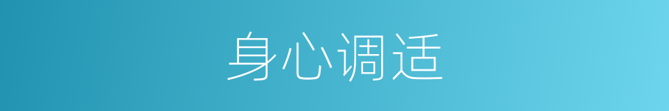 身心调适的同义词