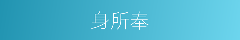 身所奉的同义词