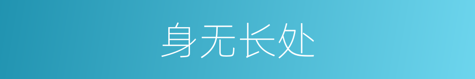 身无长处的意思