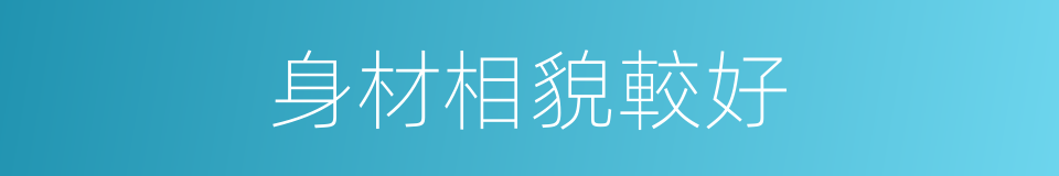 身材相貌較好的同義詞