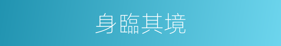 身臨其境的意思