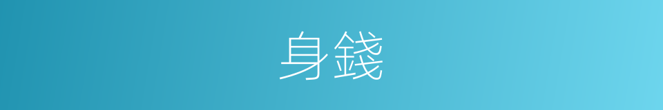 身錢的同義詞