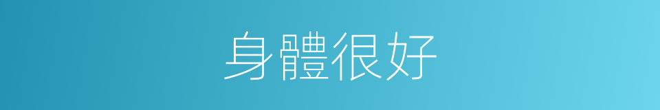 身體很好的同義詞