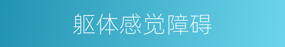 躯体感觉障碍的同义词