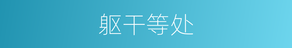 躯干等处的同义词