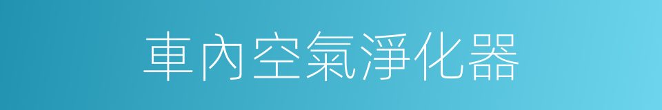 車內空氣淨化器的同義詞