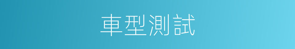 車型測試的同義詞