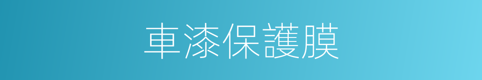 車漆保護膜的同義詞