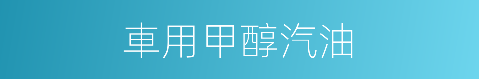 車用甲醇汽油的同義詞