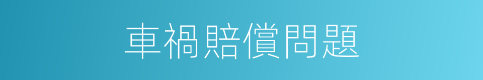 車禍賠償問題的同義詞