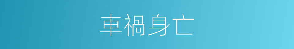 車禍身亡的同義詞